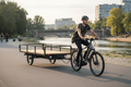 ebike driver with a large flatbead tow trailer