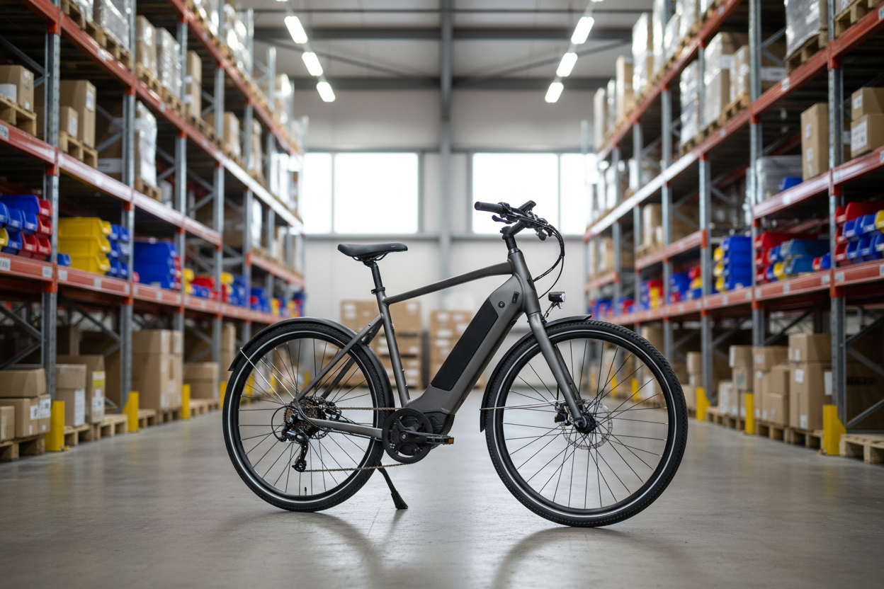 electric bike stored in a warehouse