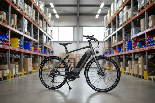 electric bike stored in a warehouse