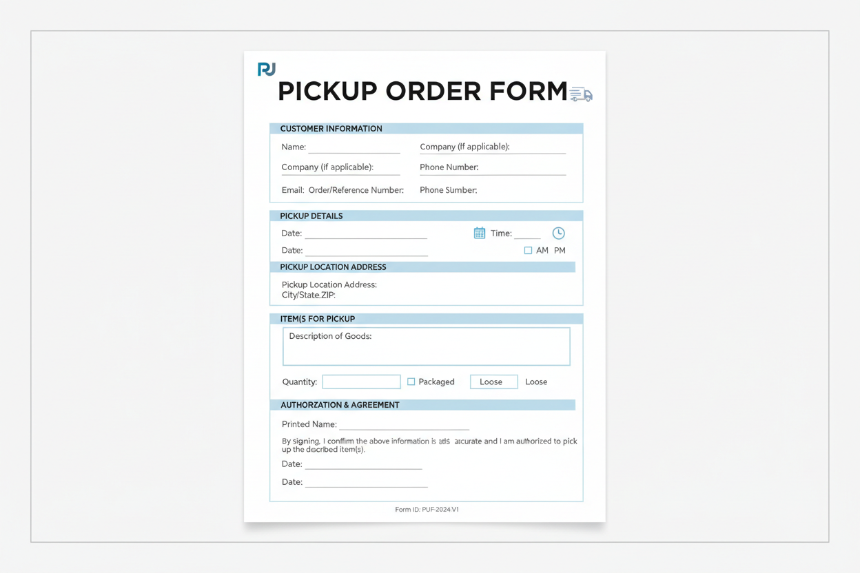 pick up form