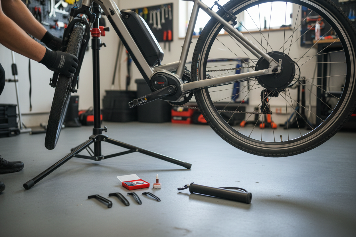 repairing an ebike flat tire